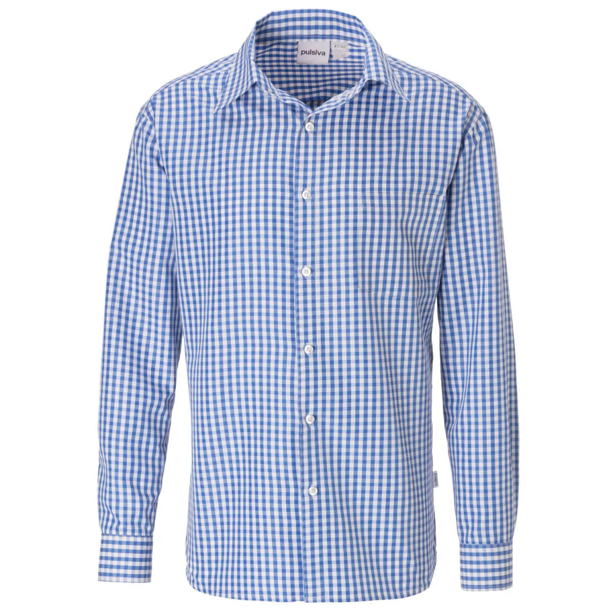 PULSIVA Camicia da cameriere Tom maniche lunghe; Taglia 37/38; blu/bianco - immagine 1