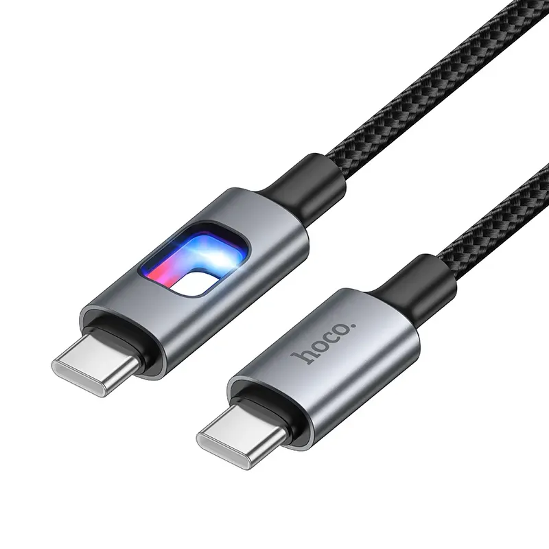 Cavo Dati e Ricarica USB-C - USB-C HOCO U144 Led, 60W, 1,2m, Nero - immagine 1