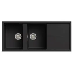 Lavello 2 vasche (116x50cm) UNICO 500 Nero Opaco LGU50040 - immagine 1