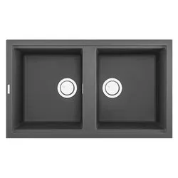 Lavello 2 vasche (86x51cm) BEST 450 Concrete grey Satinato LKB45099 - immagine 1