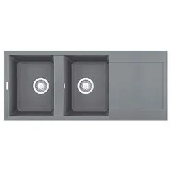 Lavello 2 vasche (116x50cm) EASY 500 Titanium Metal LMY50073 - immagine 1