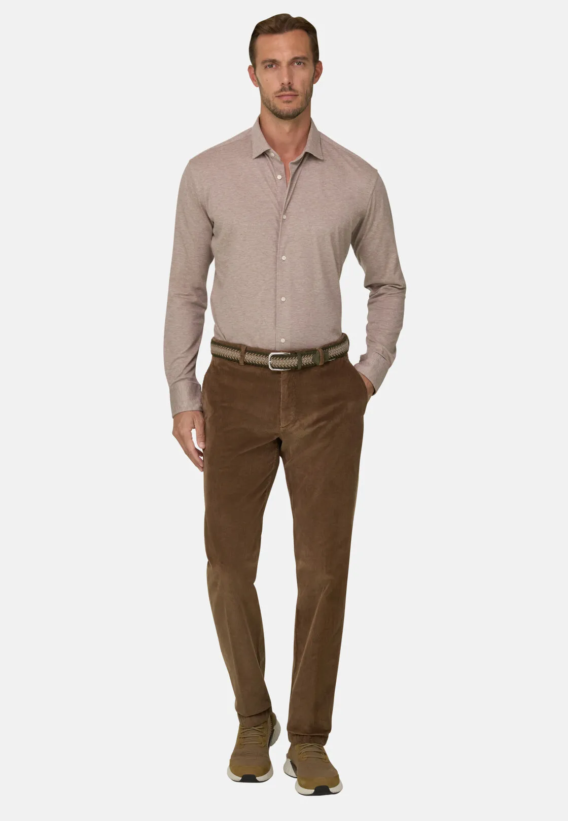 Boggi, Pantaloni In Velluto Elasticizzato, Uomo, Marrone, Taglia: 32 - immagine 2