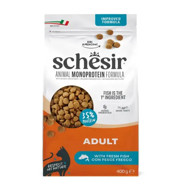 Schesir Animal Monoprotein formula Cat Adult con Pesce fresco 400 gr - Cibo monoproteico gatto - immagine 1