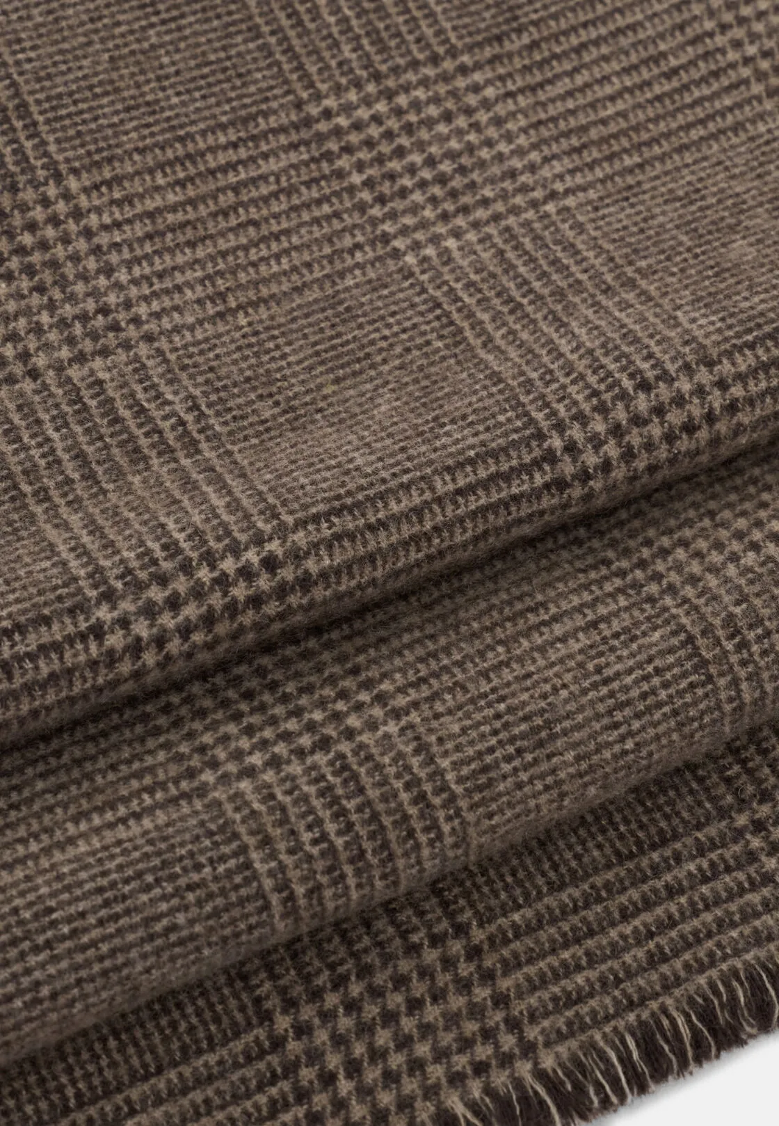Boggi, Sciarpa Con Motivo Principe Di Galles In Lana Cashmere, Uomo, Marrone scuro - immagine 3