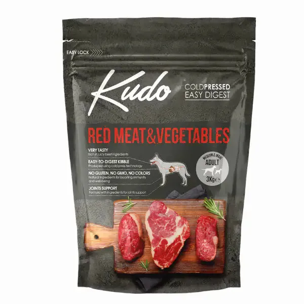Kudo Low Grain Adult Medium/Maxi Carni Rosse 3 kg - Croccantini per cani - immagine 1