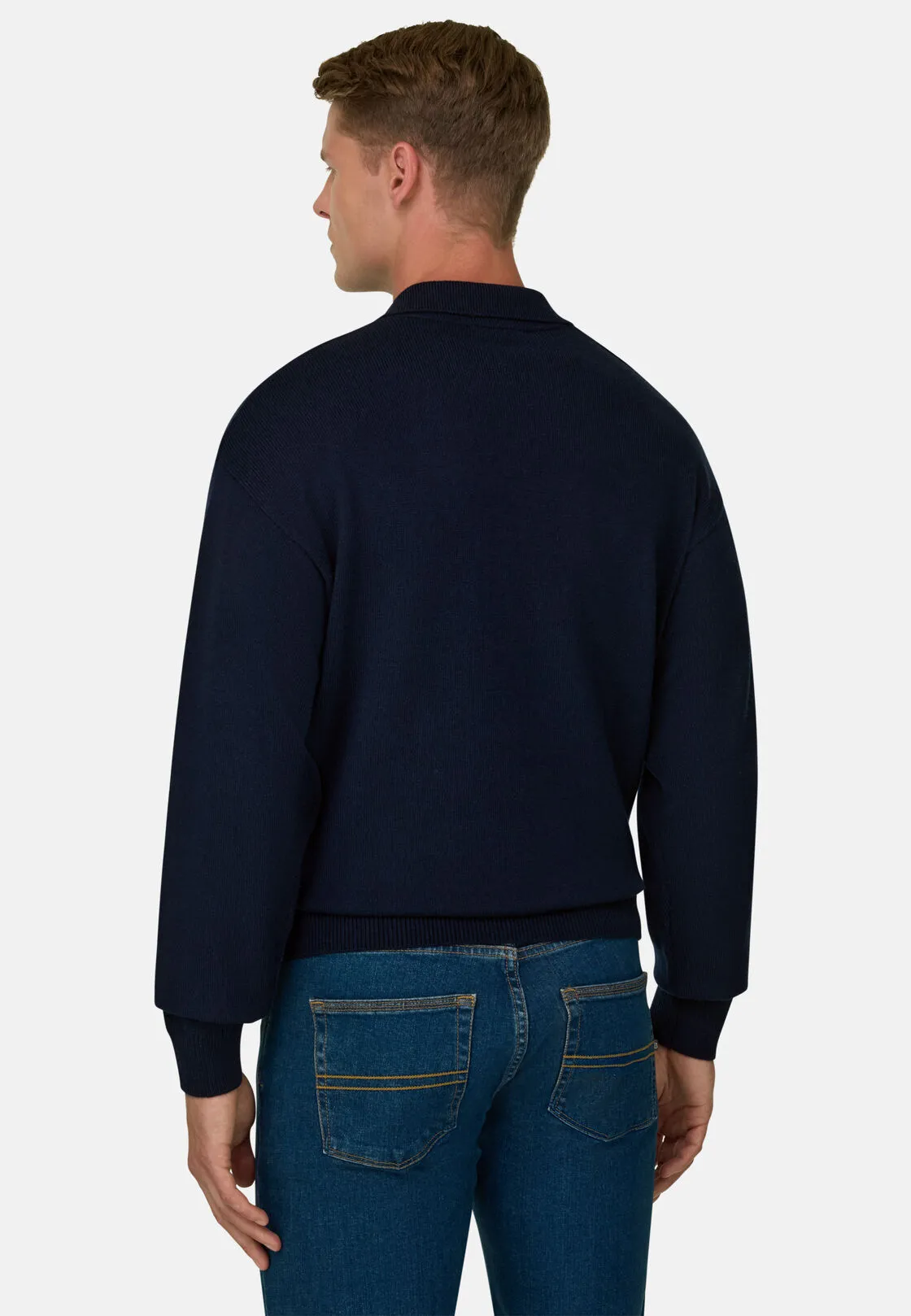 Boggi, Polo Di Maglia In Misto Cashmere, Uomo, Navy, Taglia: S - immagine 4