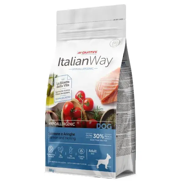 ItalianWay Mini Adult Hypoallergenic Salmone e Aringhe 8 kg - Croccantini per cani - immagine 1
