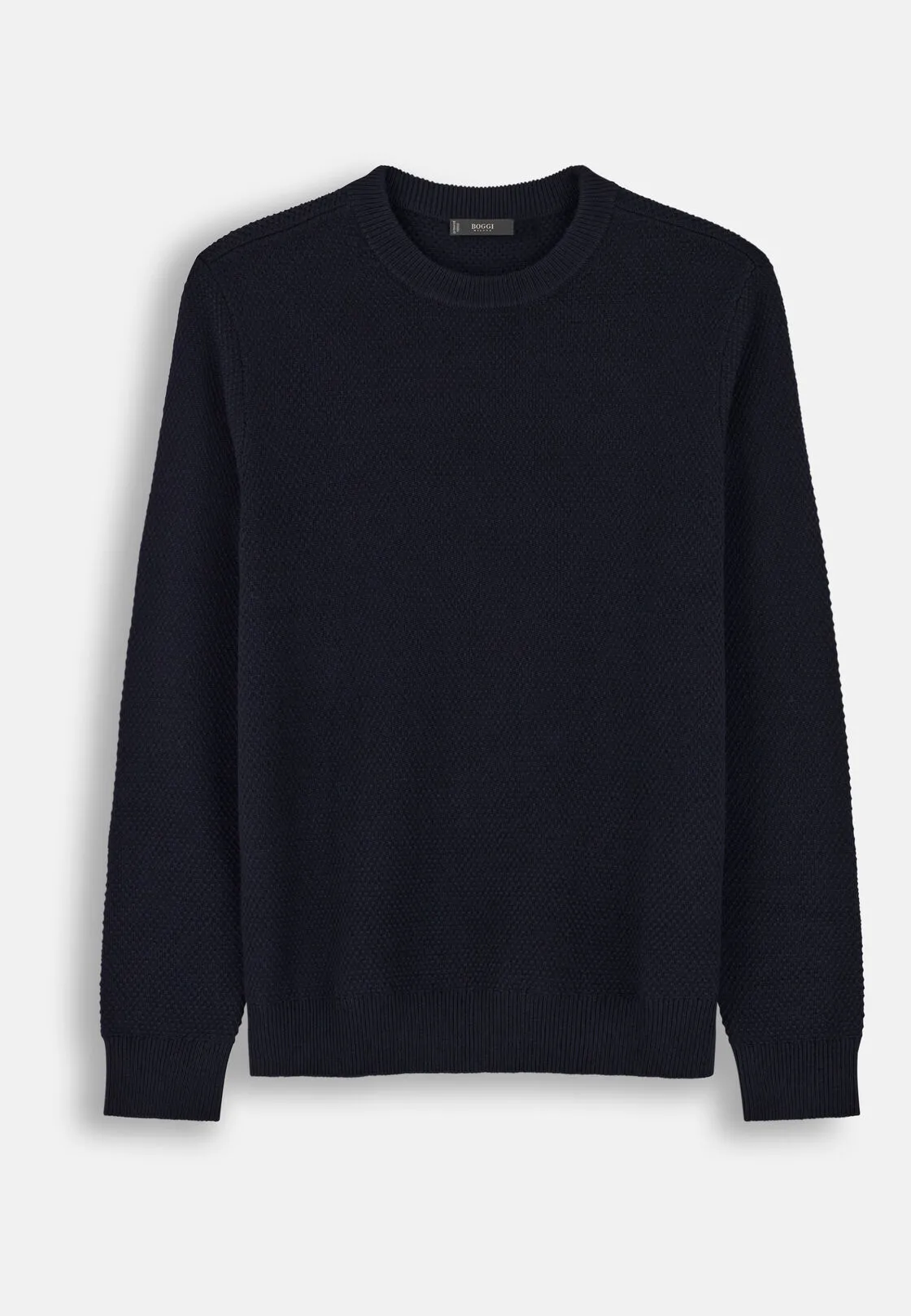 Boggi, Girocollo Di Maglia In Lana Merino, Uomo, Navy, Taglia: XS - immagine 5