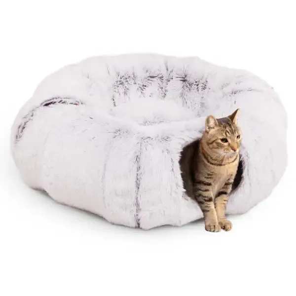 Cuccia Tunnel per gatti componibile in peluche Otis CanadianCat Grigio Chiaro - Cuccia per gatti - immagine 1