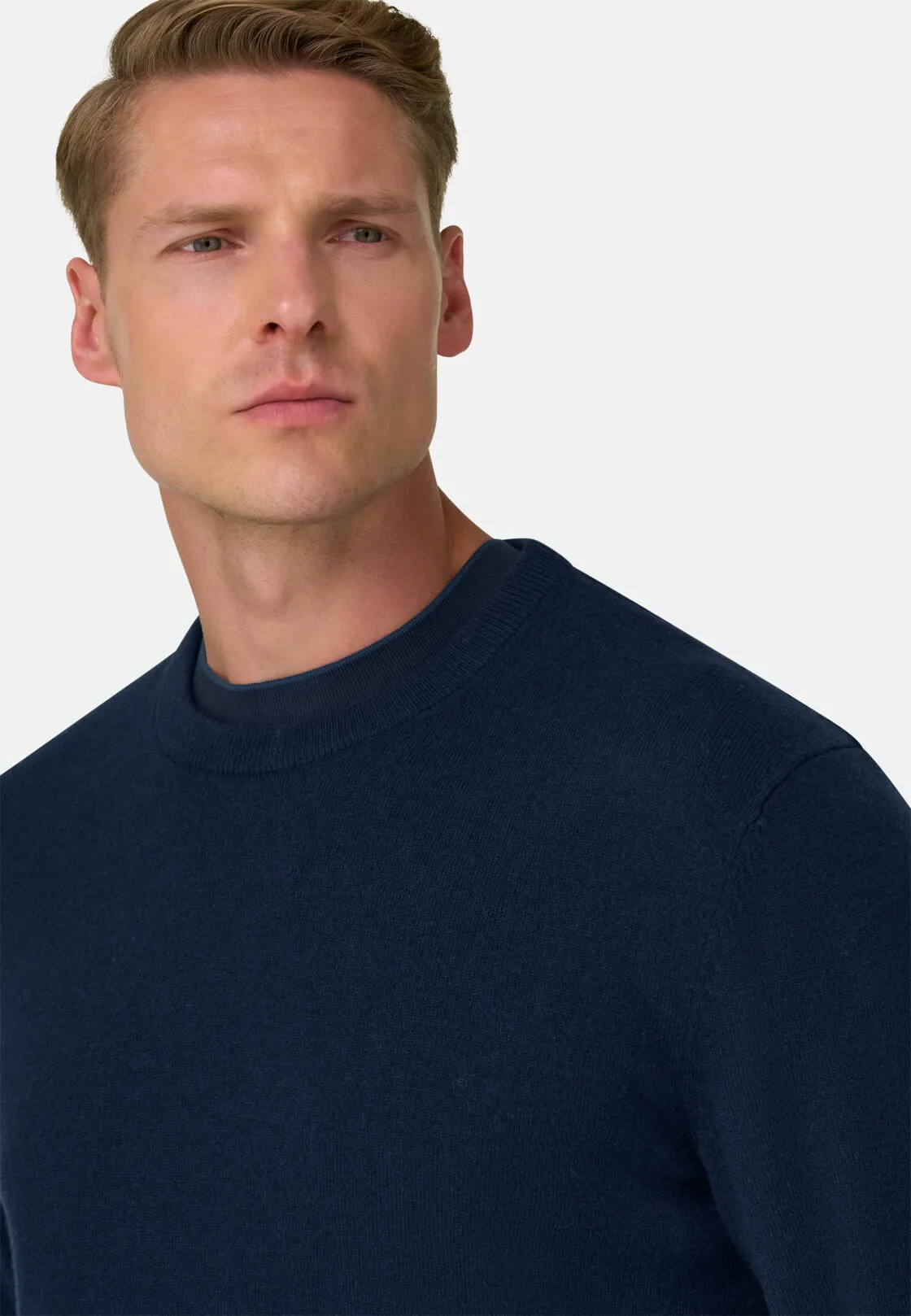 Boggi, Maglia Girocollo In Misto Cashmere, Uomo, Navy, Taglia: M - immagine 3