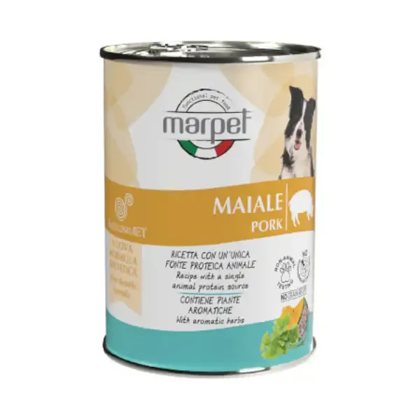 Marpet Aequilibria Vet dietetico umido cane 400 gr Maiale - confezione da 6 pezzi - Dieta veterinaria per cani - immagine 1