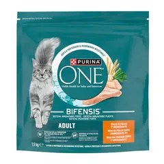 Purina One Cat Adult Bifensis ricco di Pollo e cereali 1,5 kg (scadenza: 31/12/2026) - Croccantini per gatti - immagine 1