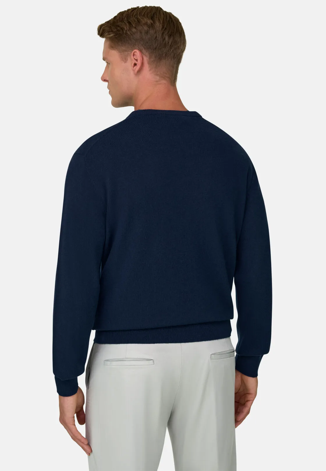 Boggi, Maglia Girocollo In Misto Cashmere, Uomo, Navy, Taglia: XL - immagine 4