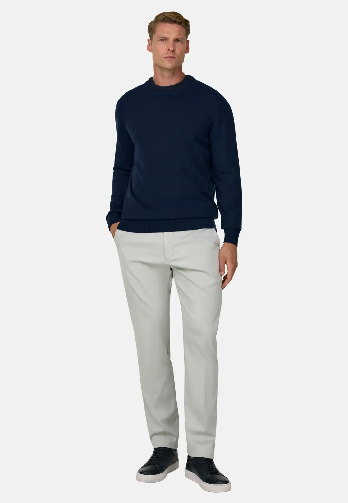 Boggi, Maglia Girocollo In Misto Cashmere, Uomo, Navy, Taglia: XS - immagine 2