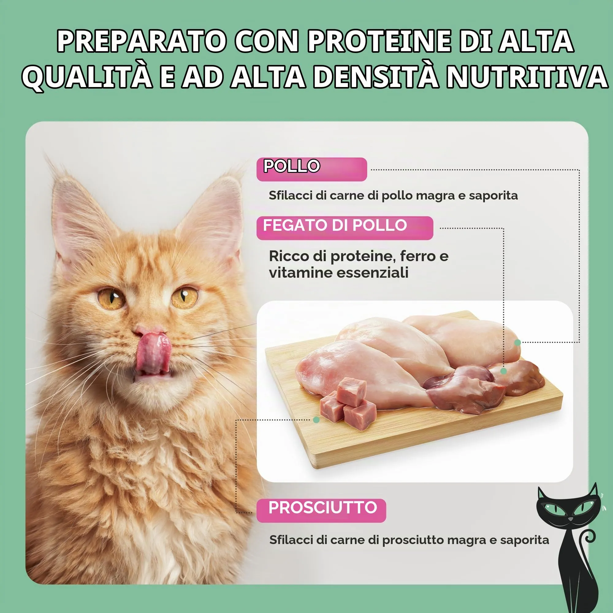 Schesir After Dark, Filetti di Pollo con Prosciutto in Brodo, Alimento Umido Completo per Gatti, in Lattina, Grain Free, Alto Contenuto di Proteine, Fonte di Idratazione, 12 x 80 g - immagine 5