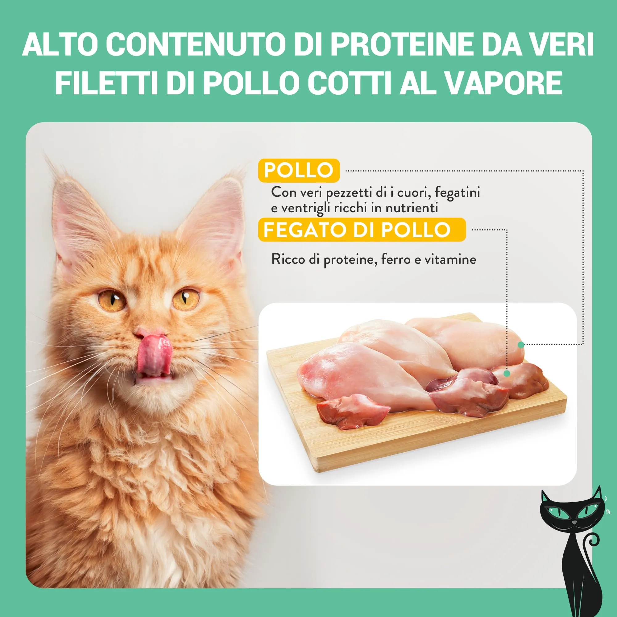 Schesir After Dark, Filetti di Pollo in Brodo, Alimento Umido Completo per Gatti, in Lattina, Grain Free, Alto Contenuto di Proteine, Fonte di Idratazione, 12 x 80 g - immagine 5