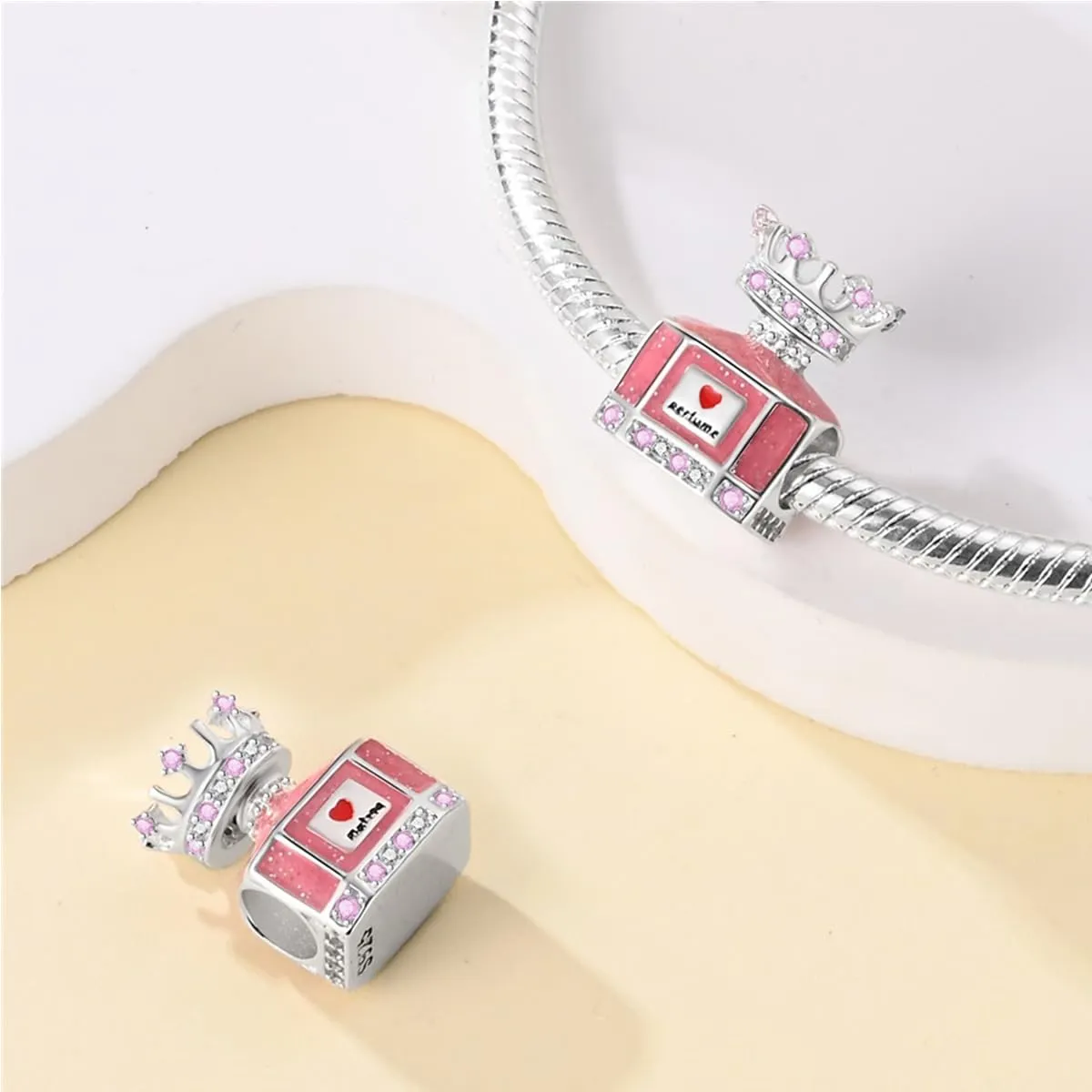 HappyStar charm argento 925,bead charm da donna, ciondolo combinato, I migliori regali per Sorelle e coppie, (perline distanziatrici incluse) - immagine 3