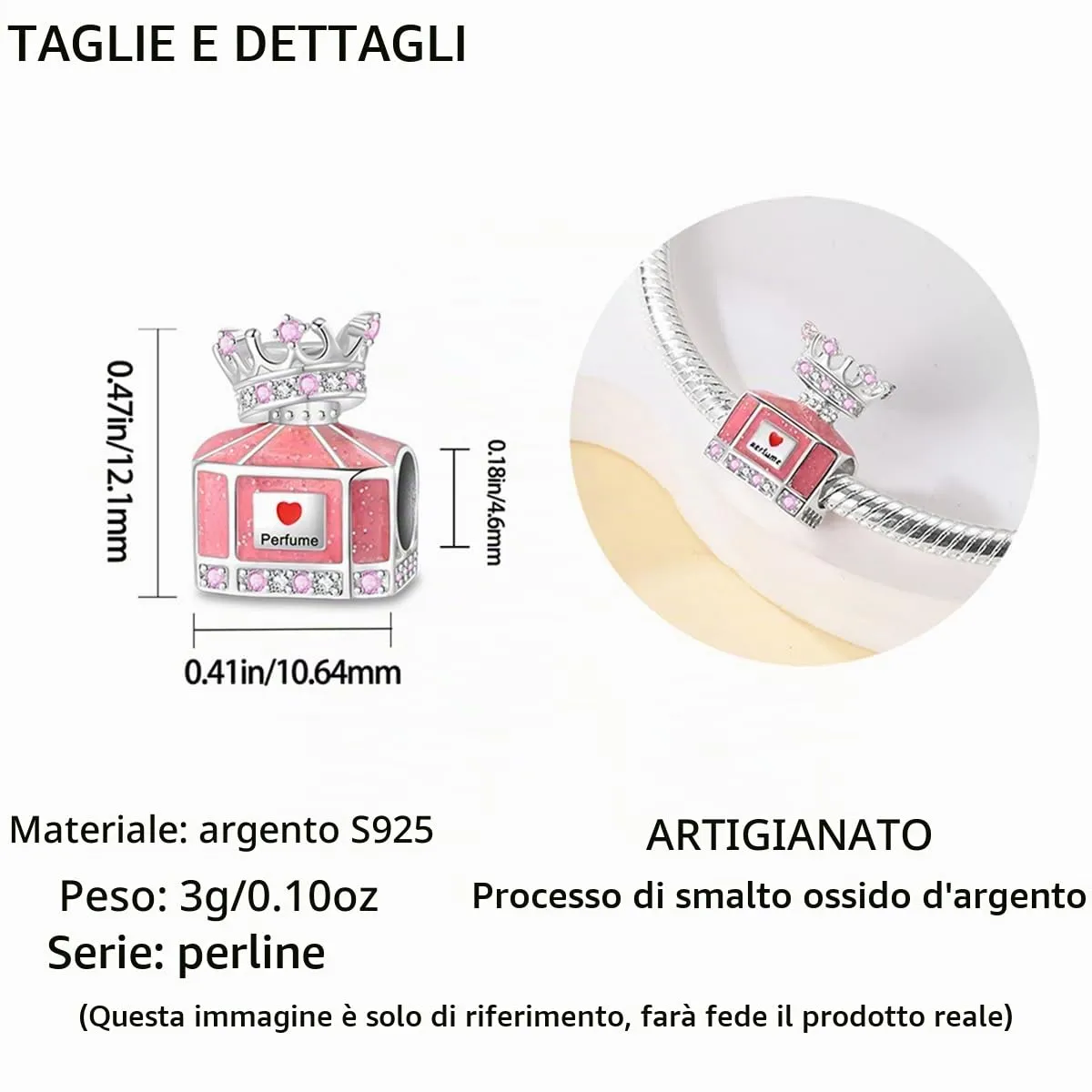 HappyStar charm argento 925,bead charm da donna, ciondolo combinato, I migliori regali per Sorelle e coppie, (perline distanziatrici incluse) - immagine 5