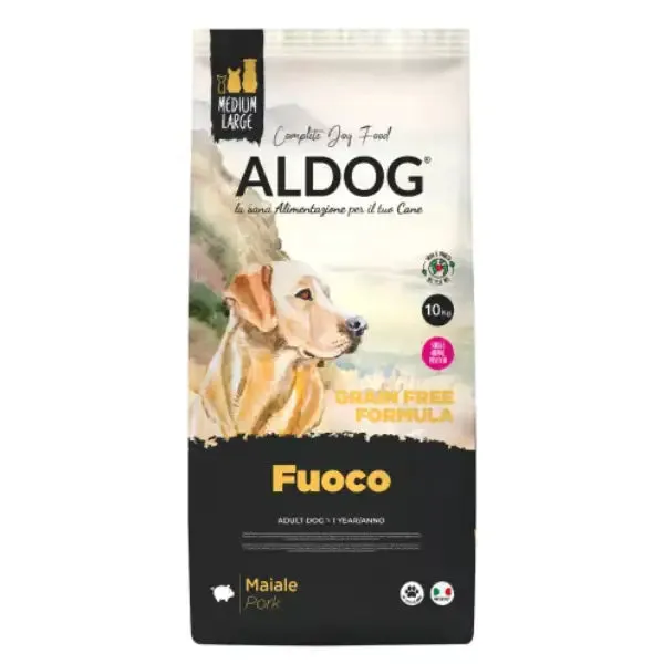 Aldog Fuoco Adult Medium/Large Gluten e Grain Free al maiale 10 kg - Croccantini per cani - immagine 1