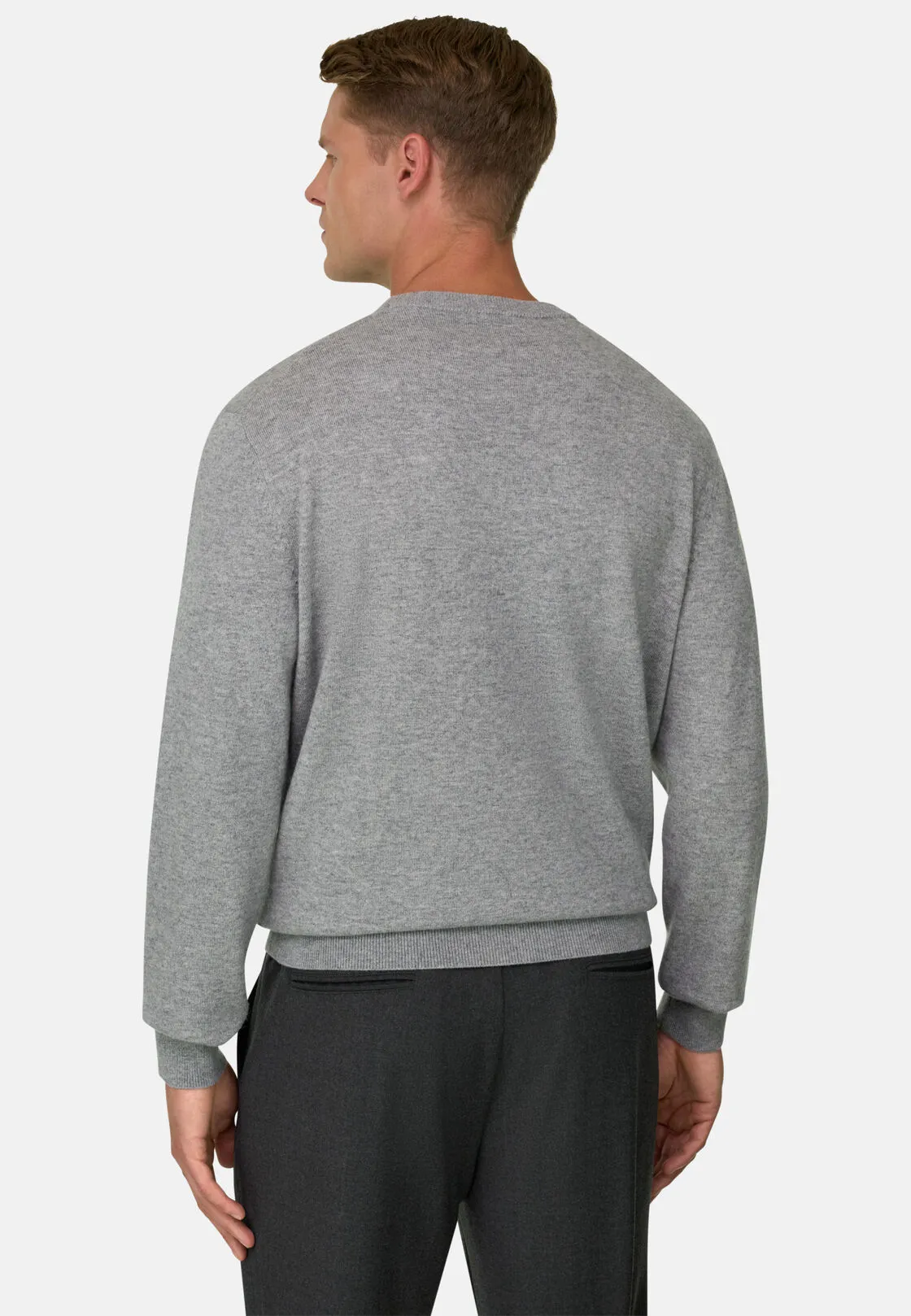 Boggi, Maglia Girocollo In Misto Cashmere, Uomo, Grigio, Taglia: M - immagine 4