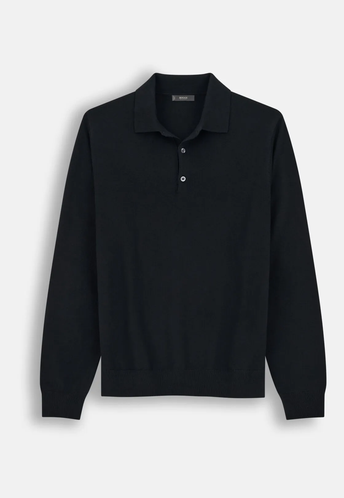 Boggi, Polo Di Maglia In Lana Merino, Uomo, Nero, Taglia: XS - immagine 5