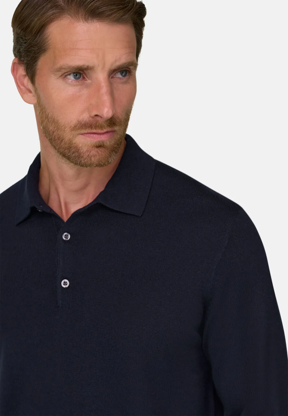 Boggi, Polo Di Maglia In Lana Merino, Uomo, Navy, Taglia: XS - immagine 3