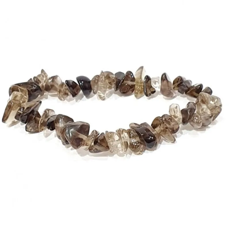 Generico Bracciale chips braccialetto pietra vera naturale (QUARZO AFFUMICATO - FUME') - immagine 1
