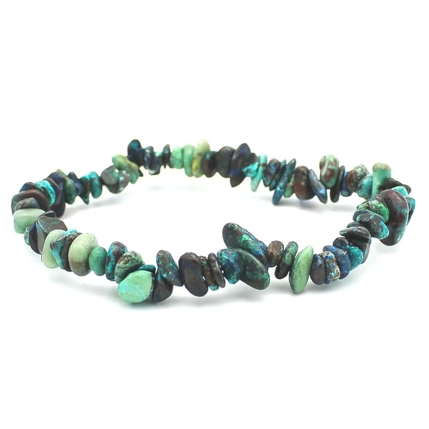Generico Bracciale chips braccialetto pietra vera naturale (CRISOCOLLA) - immagine 1