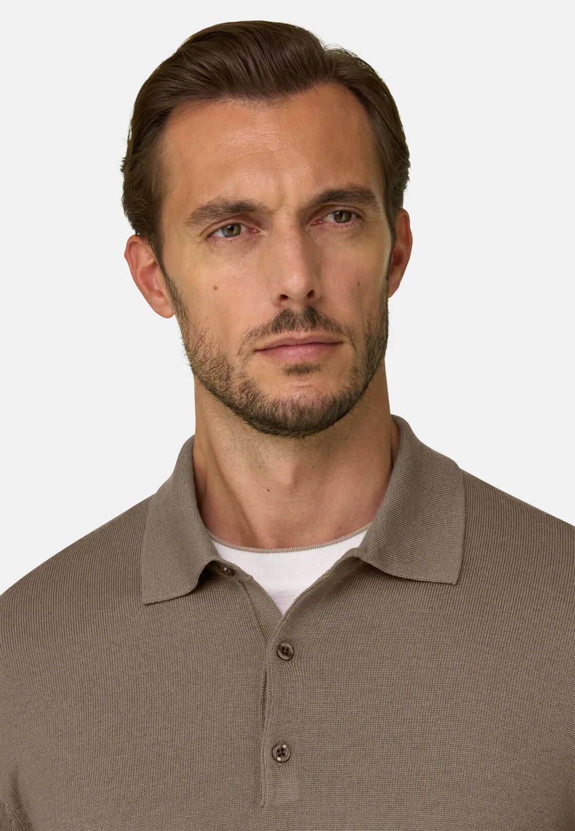 Boggi, Polo Di Maglia In Lana Merino, Uomo, Taupe, Taglia: S - immagine 3