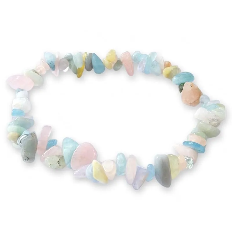 Generico Bracciale chips braccialetto pietra vera naturale (MORGANITE) - immagine 1