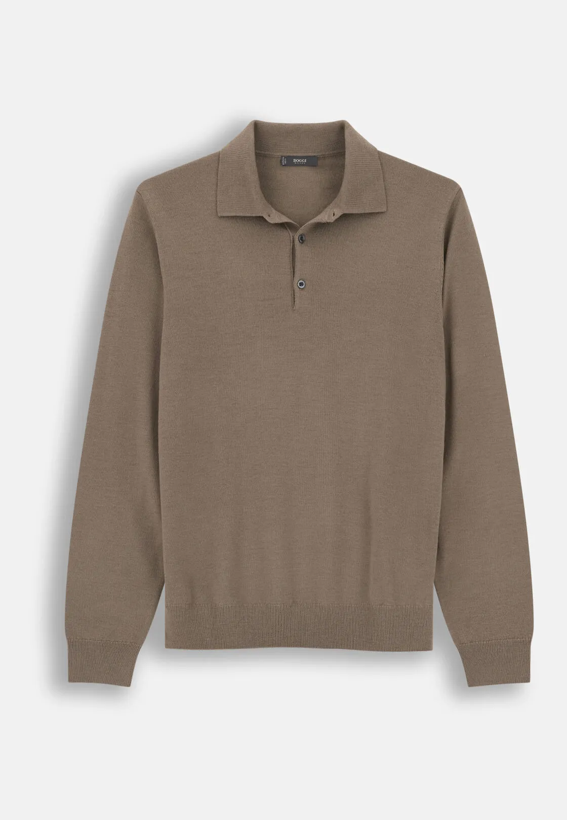 Boggi, Polo Di Maglia In Lana Merino, Uomo, Taupe, Taglia: XL - immagine 5
