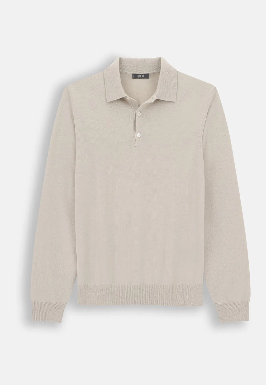 Boggi, Polo Di Maglia In Lana Merino, Uomo, Sabbia, Taglia: M - immagine 5