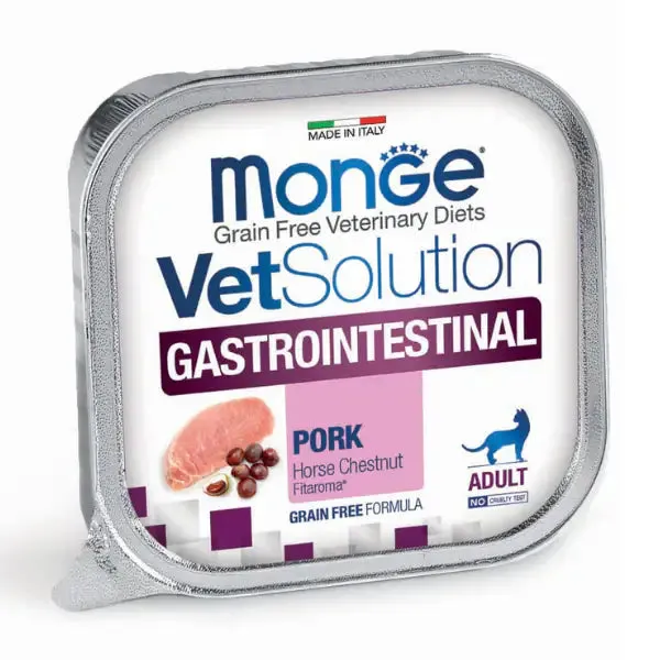 Monge VetSolution Feline Gastrointestinal Grain Free 100 gr Maiale - confezione da 6 pezzi - Dieta veterinaria per gatti - immagine 1