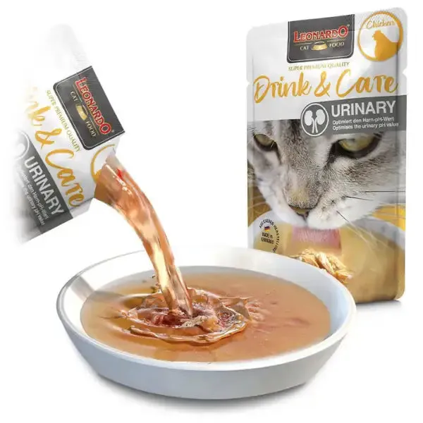 Leonardo Cat food Adult Drink & Care Urinary in brodo 40 gr Pollo - confezione da 20 pezzi - immagine 1