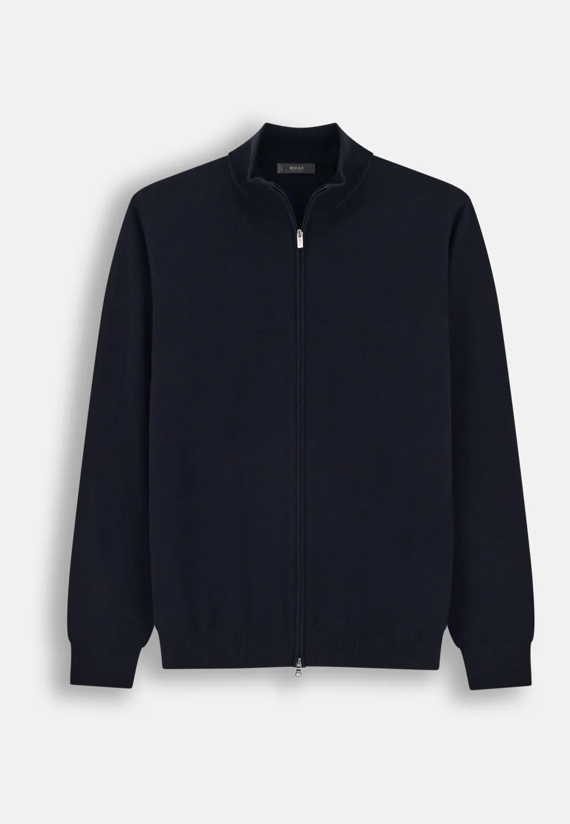Boggi, Maglia Full Zip In Lana Merino, Uomo, Navy, Taglia: XL - immagine 5
