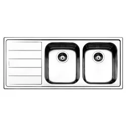Lavello 2 vasche (116x50cm) LINEAR Inox Spazzolato LN1162ILBC - immagine 1