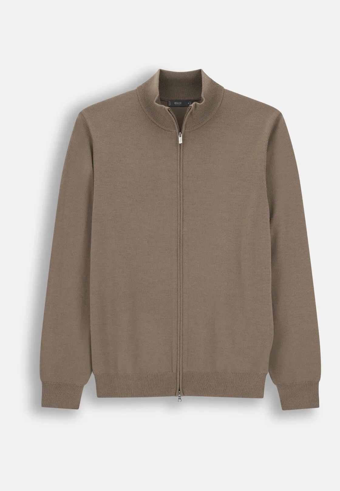 Boggi, Maglia Full Zip In Lana Merino, Uomo, Taupe, Taglia: XXL - immagine 5