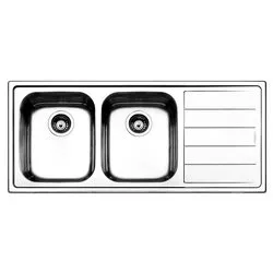 Lavello 2 vasche (116x50cm) LINEAR Inox Spazzolato LN1162IRBC - immagine 1