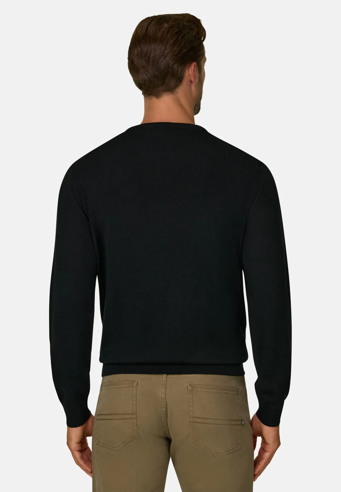 Boggi, Maglia Girocollo In Lana Merino, Uomo, Nero, Taglia: L - immagine 4