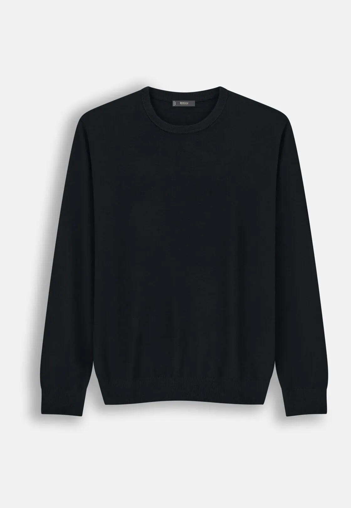 Boggi, Maglia Girocollo In Lana Merino, Uomo, Nero, Taglia: S - immagine 5