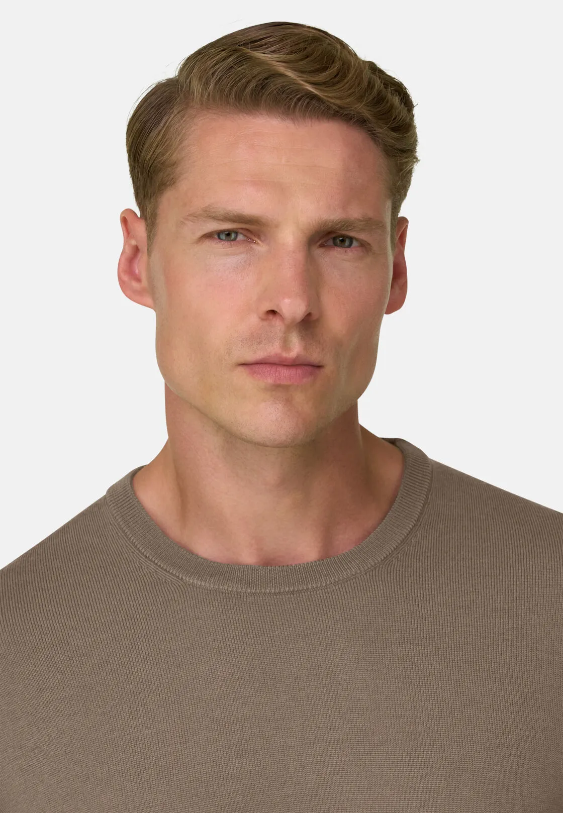 Boggi, Maglia Girocollo In Lana Merino, Uomo, Taupe, Taglia: M - immagine 3