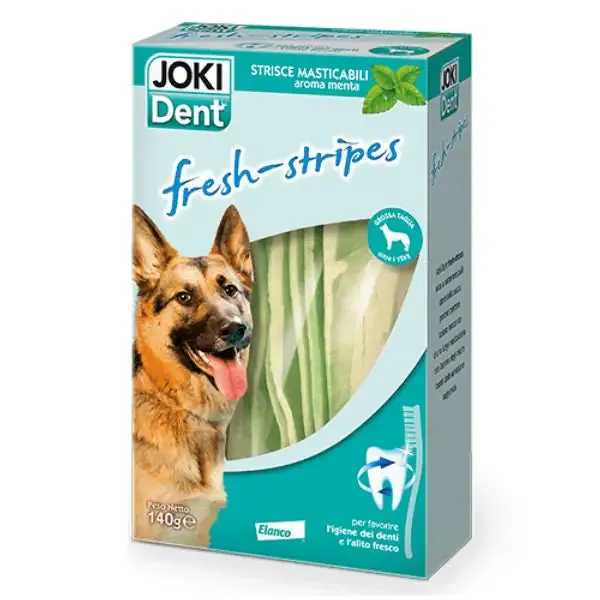 Joki Dent Fresh-stripes strisce masticabili contro la placca Elanco Large 140 gr - immagine 1