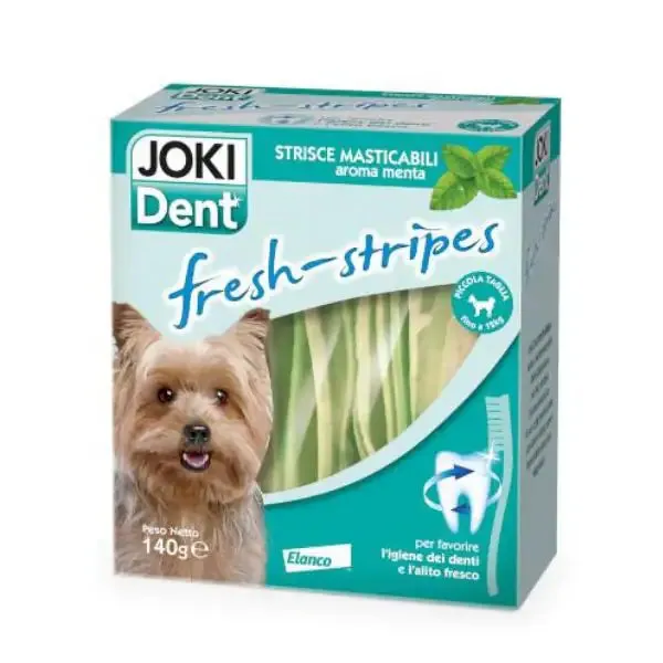 Joki Dent Fresh-stripes strisce masticabili contro la placca Elanco Small 140 gr - immagine 1