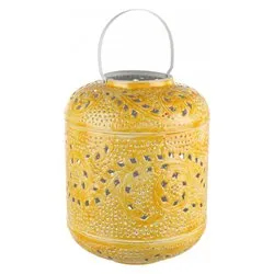 Lanterna ferro (30x30x40cm) cilindro ELEONORE Giallo 0140826 - immagine 1