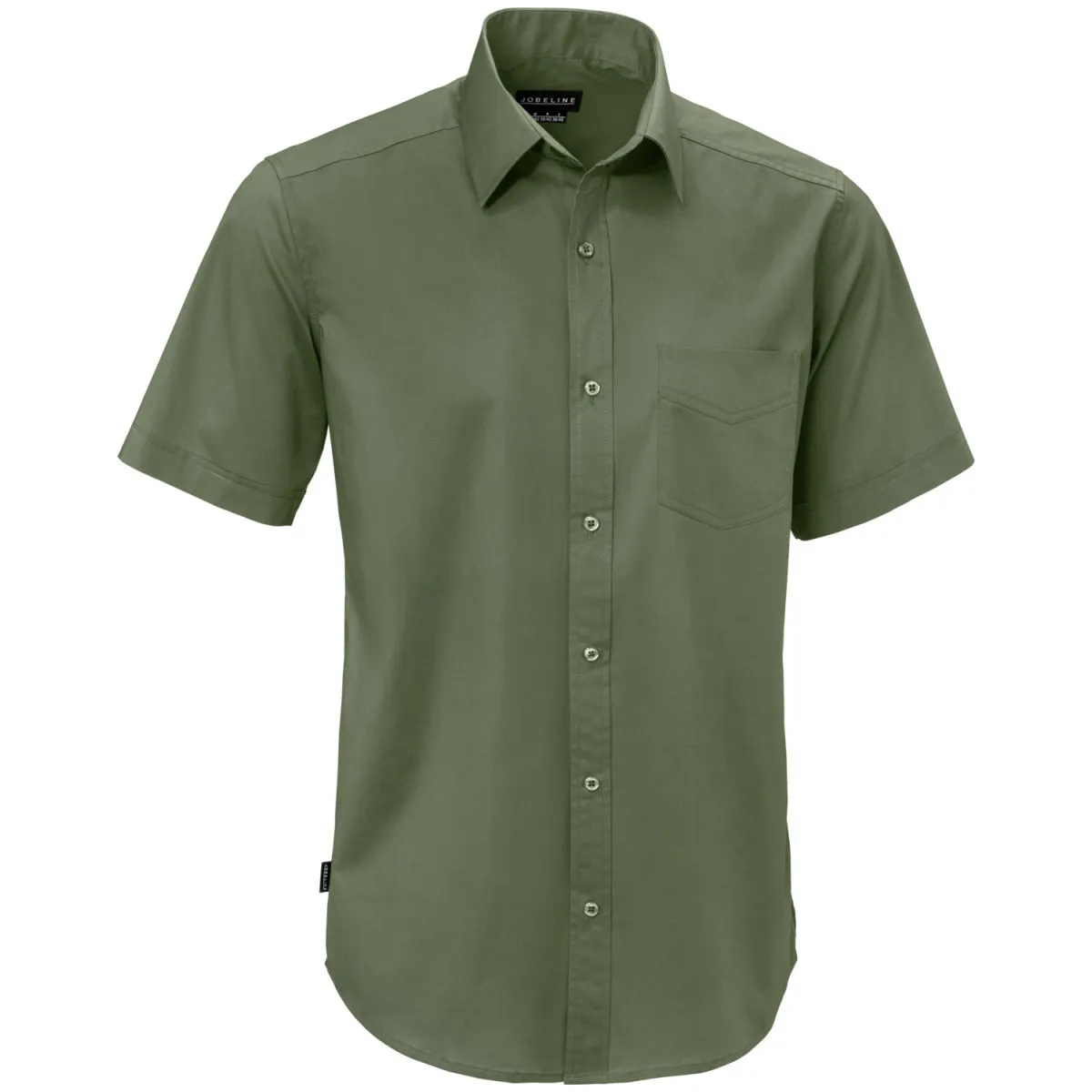 JOBELINE Camicia da uomo Kim maniche corte; Taglia 45/46; verde oliva - immagine 1