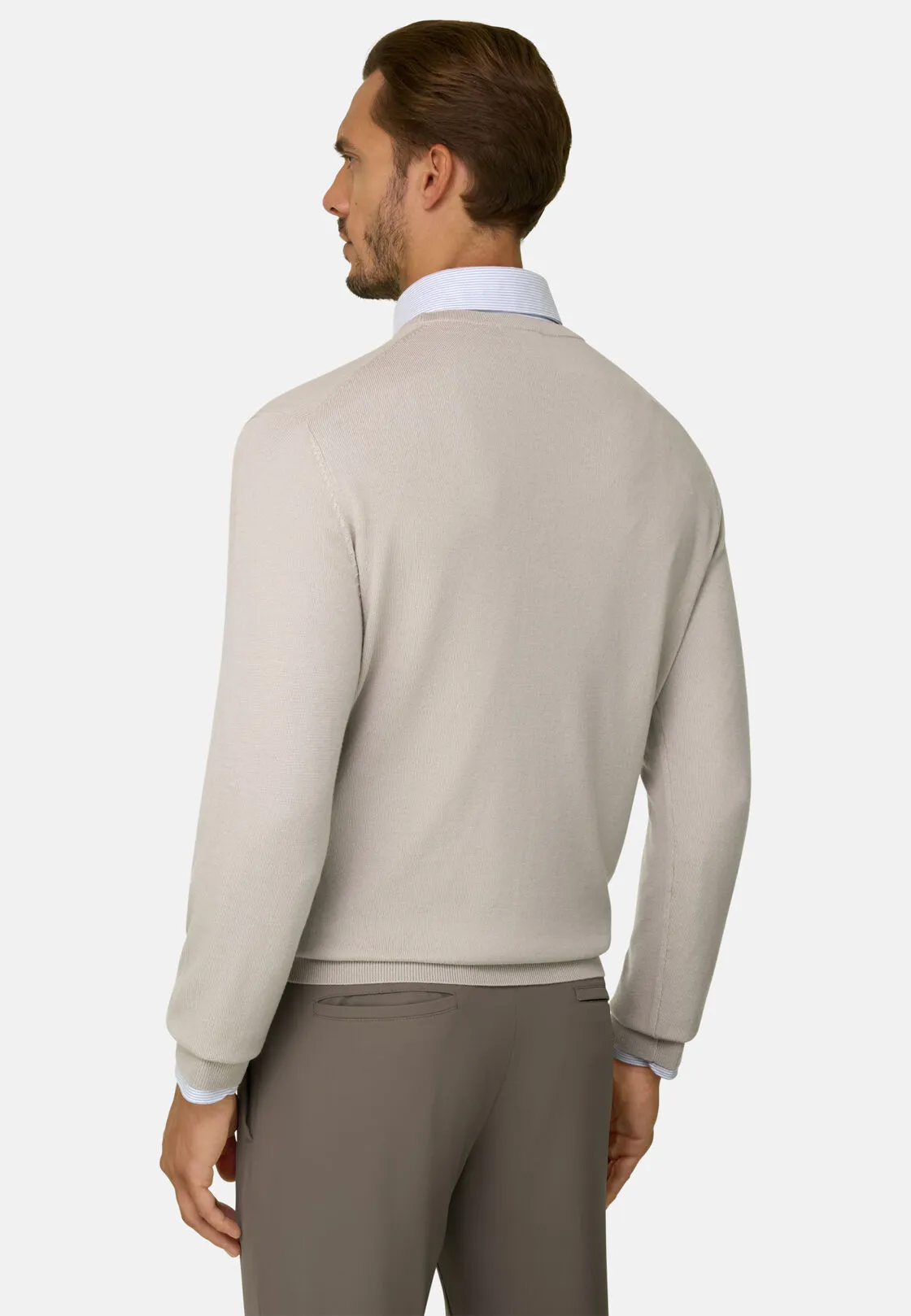 Boggi, Maglia Girocollo In Lana Merino, Uomo, Sabbia, Taglia: XXL - immagine 4