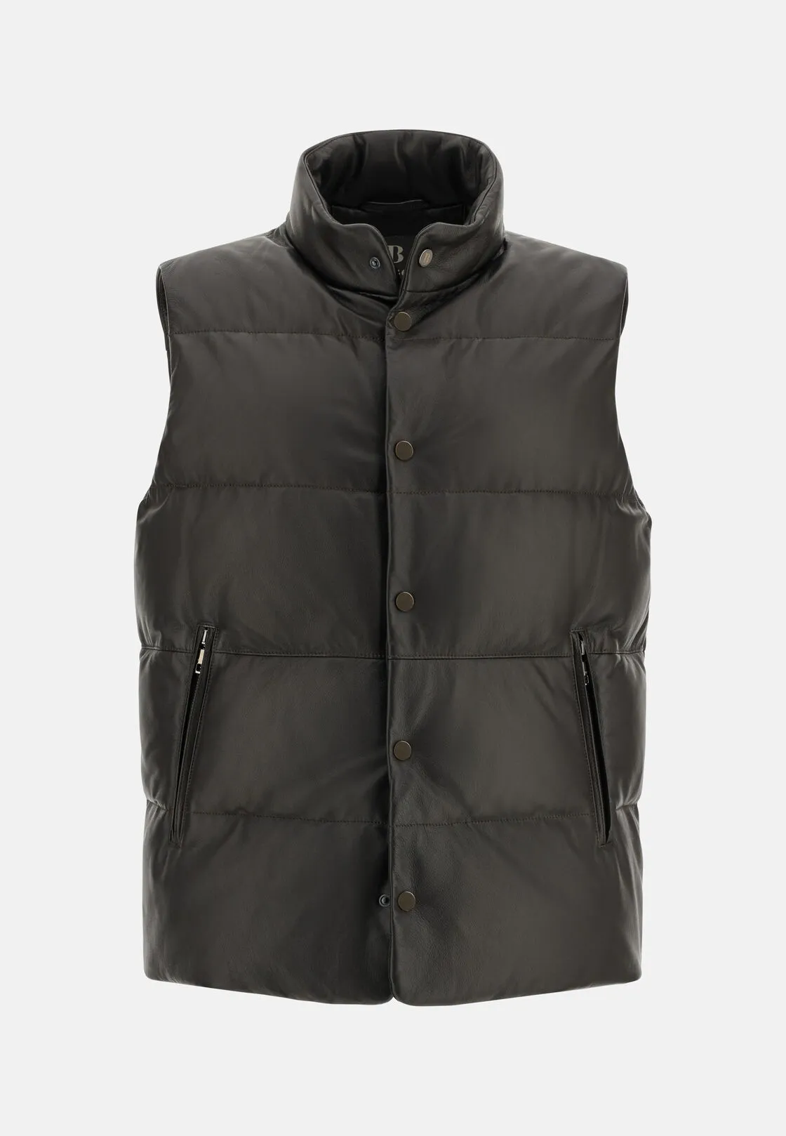 Boggi, Gilet In Vera Pelle Imbottito In Piuma, Uomo, Marrone scuro, Taglia: XL - immagine 5