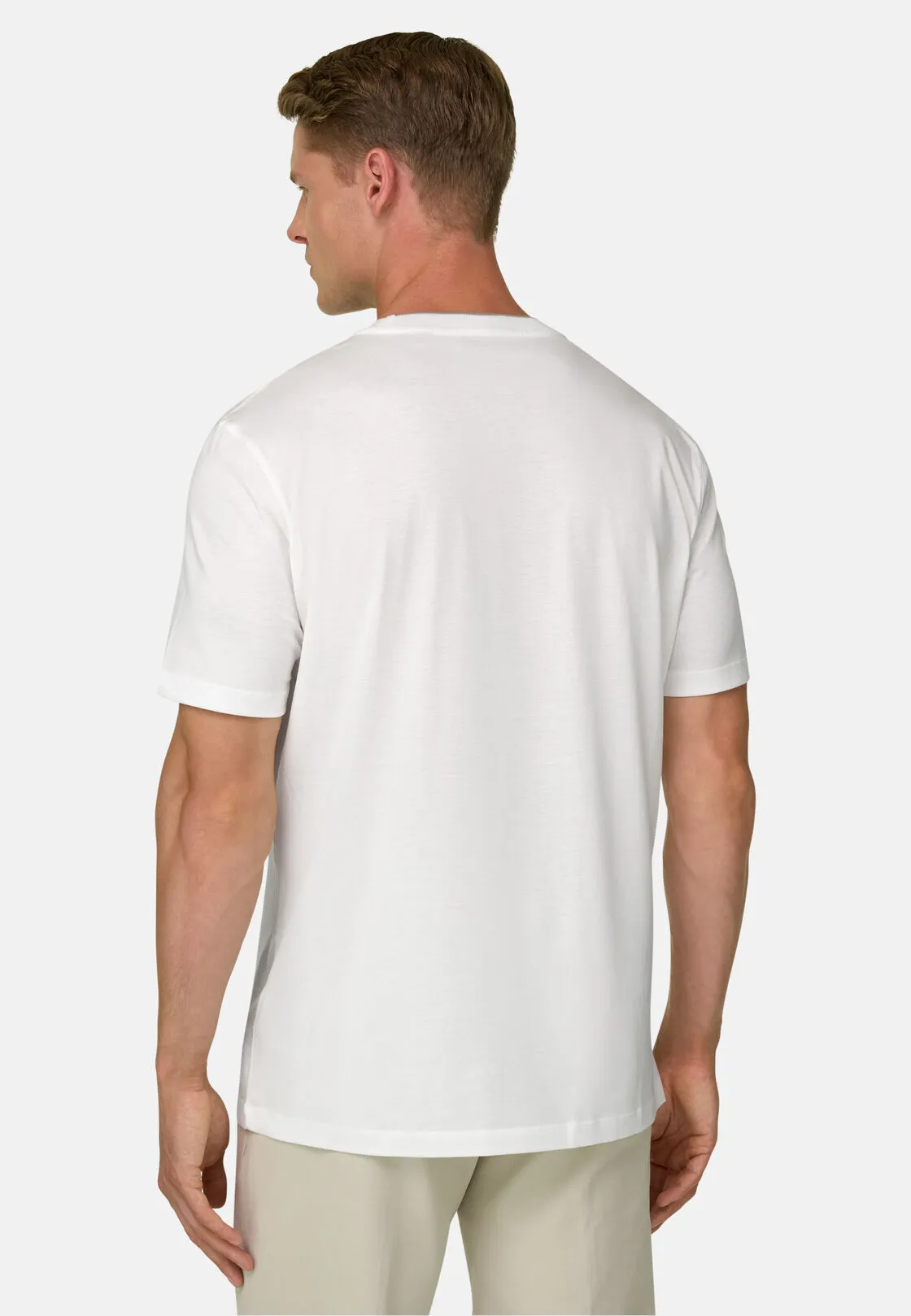 Boggi, T-shirt In Cotone Tencel, Uomo, Bianco, Taglia: XXL - immagine 4