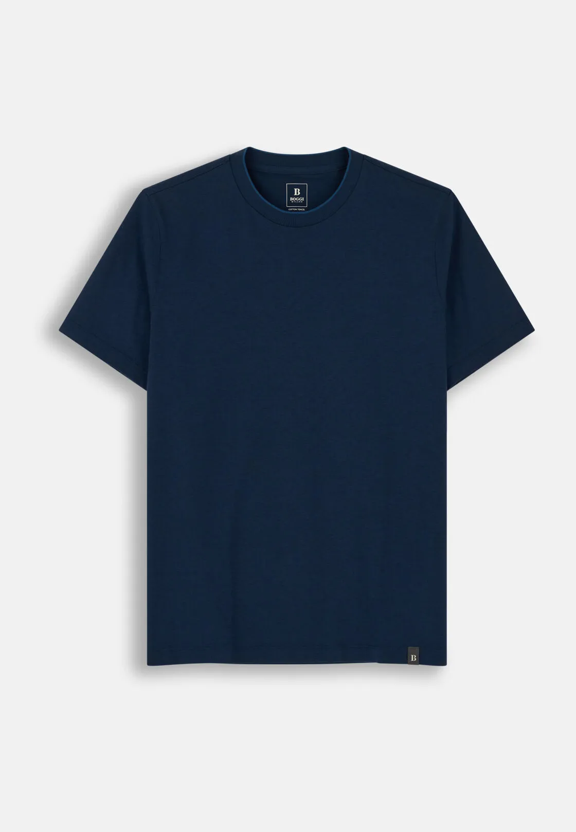 Boggi, T-shirt In Cotone Tencel, Uomo, Navy, Taglia: L - immagine 5