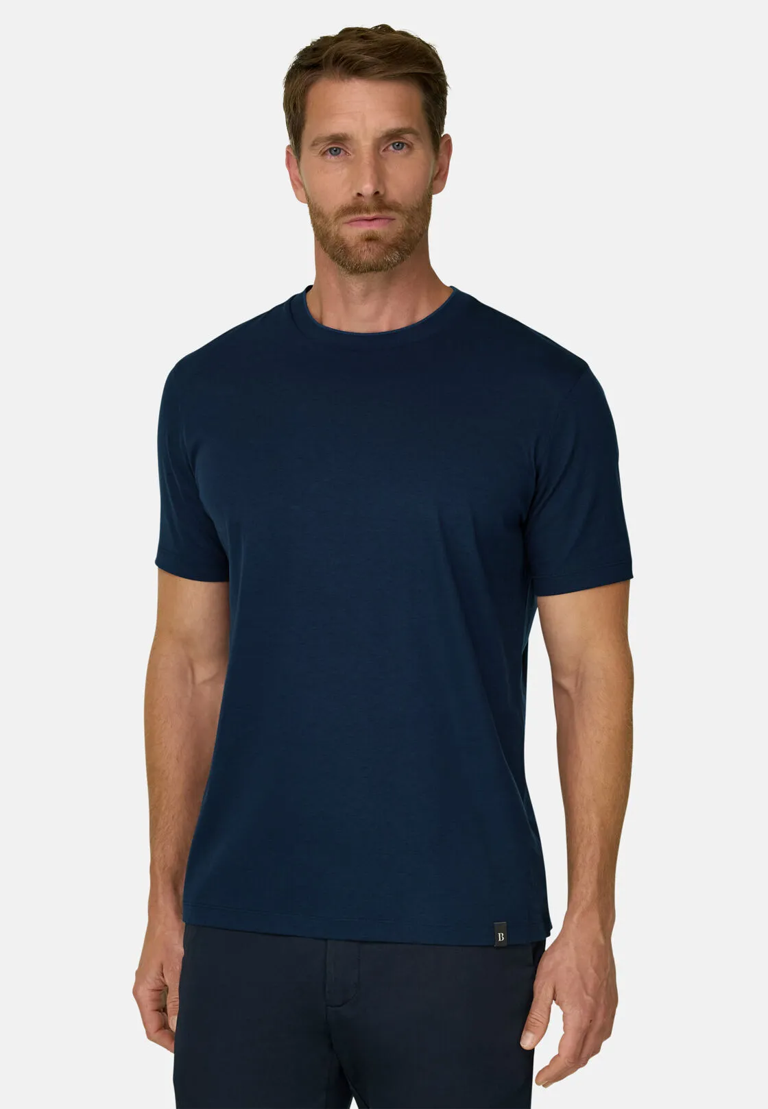 Boggi, T-shirt In Cotone Tencel, Uomo, Navy, Taglia: S - immagine 1